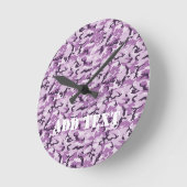 Militärisches Pink-Camouflage-Muster Runde Wanduhr (Winkel)