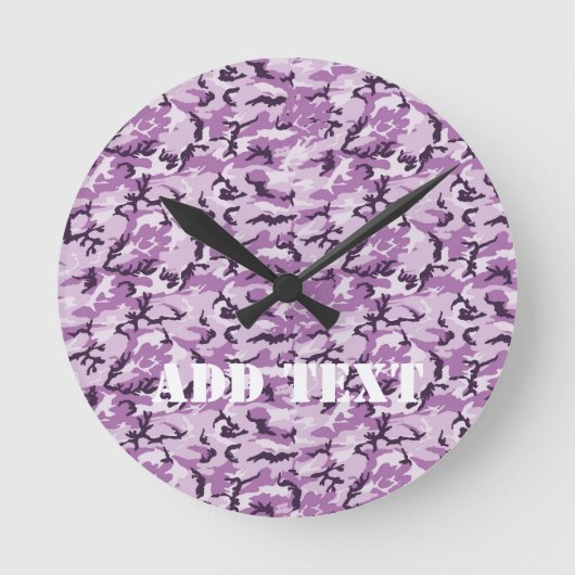 Militärisches Pink-Camouflage-Muster Runde Wanduhr (Vorderseite)