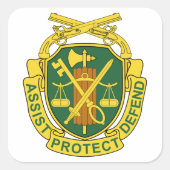 Militärisches Polizeikorps Quadratischer Aufkleber (Vorderseite)