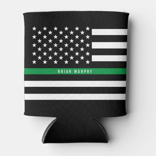 Militärisches Thin Green Line-Monogramm Dosenkühler (Vorderseite)