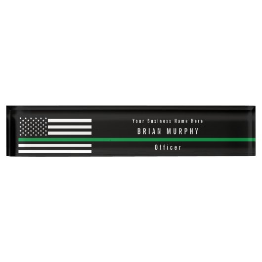 Militärisches Thin Green Line-Monogramm Namensplakette (Vorderseite)