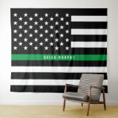 Militärisches Thin Green Line-Monogramm Wandteppich (Beispiel (Horizontal))