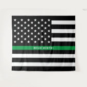 Militärisches Thin Green Line-Monogramm Wandteppich (Vorderseite (Horizontal))