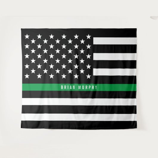 Militärisches Thin Green Line-Monogramm Wandteppich (Vorderseite (Horizontal))