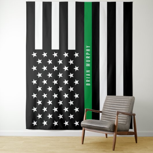 Militärisches Thin Green Line-Monogramm Wandteppich (Beispiel)