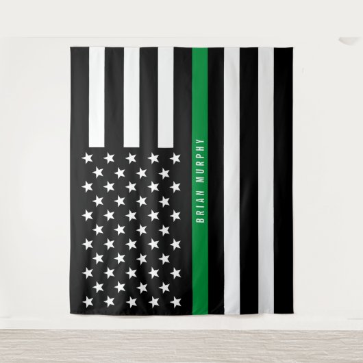 Militärisches Thin Green Line-Monogramm Wandteppich (Vorderseite)