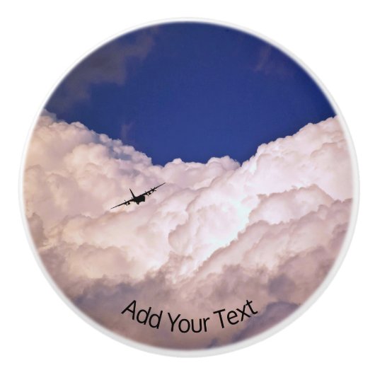 Militärisches Transportflugzeug von Shirley Taylor Keramikknauf (Vorderseite)