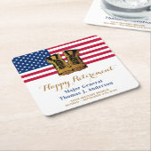Militärisches US-amerikanisches Flag Boots Retirem Rechteckiger Pappuntersetzer (angewinkelt)