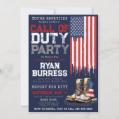 Militärisches US-Flag BLAU Stationierung Farewell Einladung (Vorderseite)