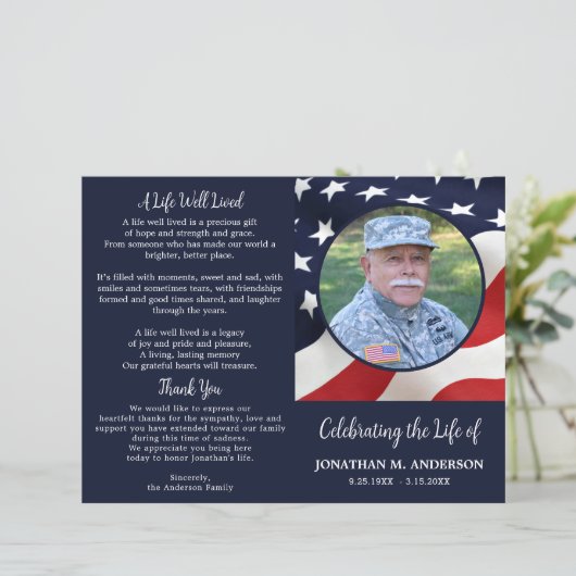 Militärisches US-Flag Veteran Budget Beerdigung Pr (Stehend Vorderseite)