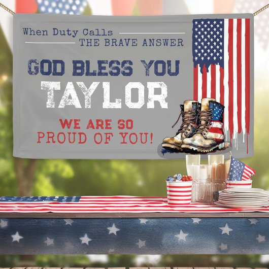 Militärisches US-Flaggengrau geht weg Farewell-Par Banner