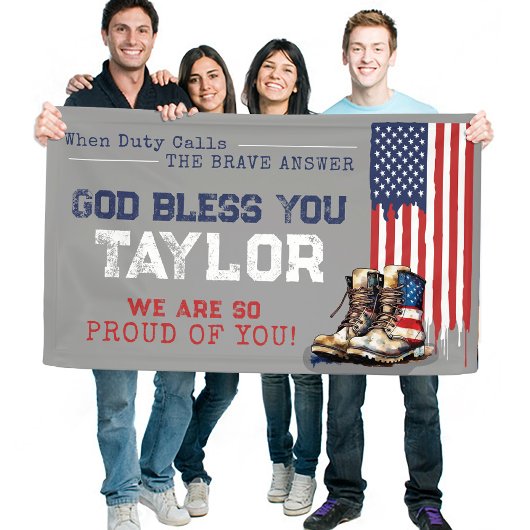 Militärisches US-Flaggengrau geht weg Farewell-Par Banner