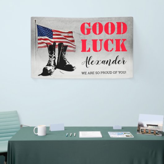 Militärisches Weggehen des Party Banner (Messeveranstaltung)