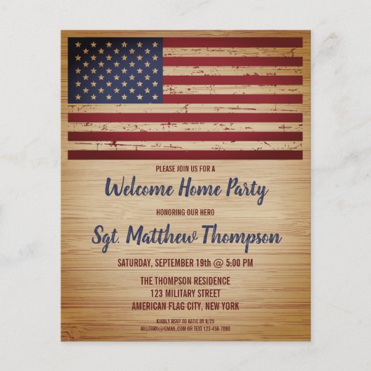 Militärisches Welcome Zuhause Party Einladung Post (Vorderseite)