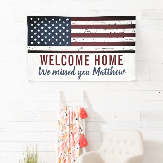 Militärisches Welcome Zuhause Party Patriotic USA Banner (Insitu)