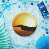 Militärjet-Kämpfer der Silhouette Pappteller (Party)