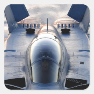 Militärjet Quadratischer Aufkleber