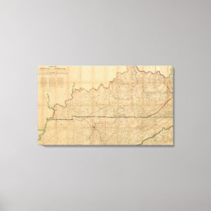 Militärkarte der Staaten von Kentucky Leinwanddruck