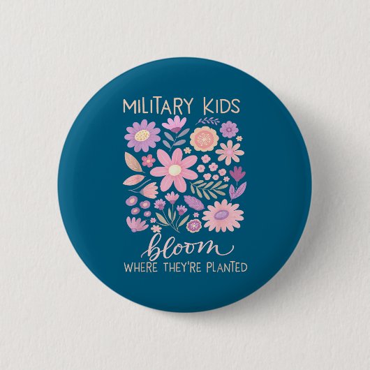 Militärkind Löwenzahn blüht dort, wo sie gepflanzt Button (Vorderseite)