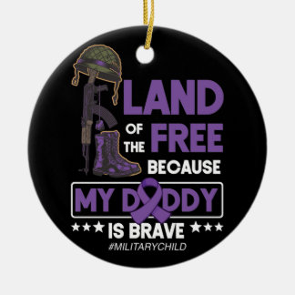 Militärkind Monat Lila Land der freien Keramik Ornament