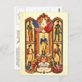 Militärkostüm der Revolution Postkarte (Vorne/Hinten)