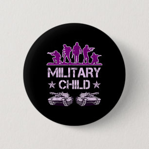 Militärmonat für Kinder, die Camouflage Lila haben Button