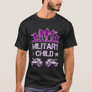 Militärmonat für Kinder, die Camouflage Lila haben T-Shirt