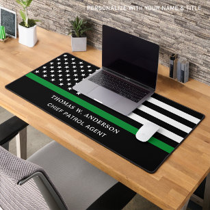 Militäroffizier Personalisiert dünne grüne Linie Schreibtischunterlage