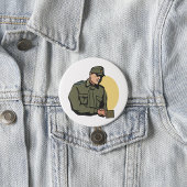 Militäroffizier Retro Army Soldier Button
