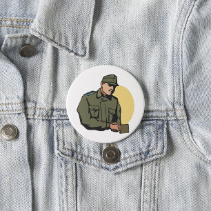 Militäroffizier Retro Army Soldier Button