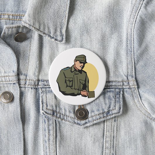 Militäroffizier Retro Army Soldier Button