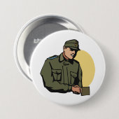 Militäroffizier Retro Army Soldier Button (Vorne & Hinten)