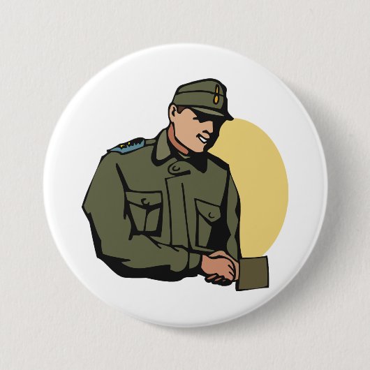 Militäroffizier Retro Army Soldier Button (Vorderseite)