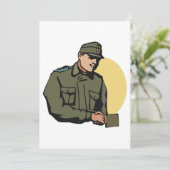 Militäroffizier Retro Army Soldier Einladung (Stehend Vorderseite)