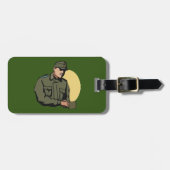 Militäroffizier Retro Army Soldier Gepäckanhänger (Vorderseite horizontal)