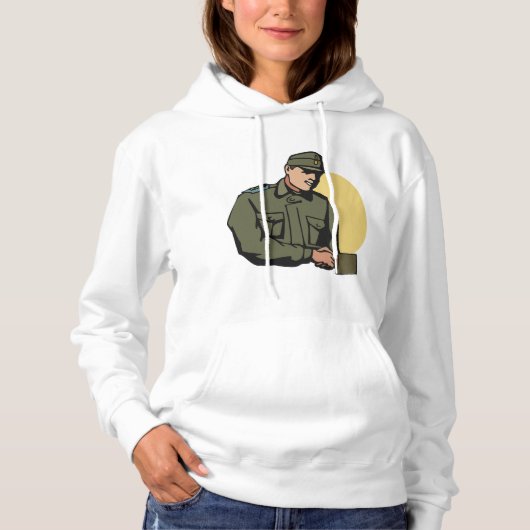 Militäroffizier Retro Army Soldier Hoodie (Vorderseite)