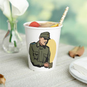 Militäroffizier Retro Army Soldier Pappbecher