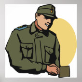 Militäroffizier Retro Army Soldier Poster (Vorne)