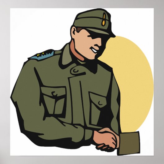 Militäroffizier Retro Army Soldier Poster (Vorne)