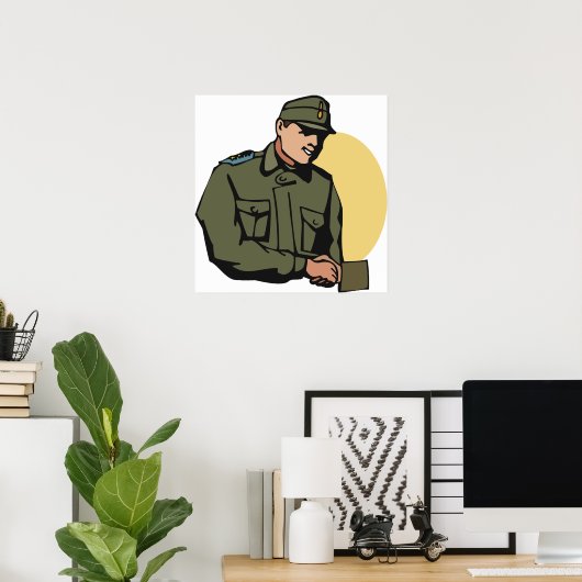 Militäroffizier Retro Army Soldier Poster (Heimbüro)