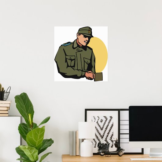 Militäroffizier Retro Army Soldier Poster
