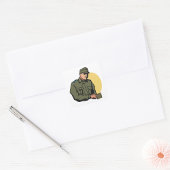 Militäroffizier Retro Army Soldier Quadratischer Aufkleber