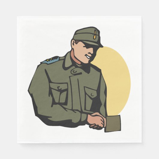 Militäroffizier Retro Army Soldier Serviette (Vorderseite)