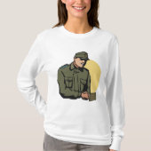 Militäroffizier Retro Army Soldier T-Shirt (Vorderseite)