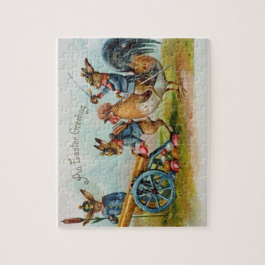 MilitärOSTERHASEN-antikes Postkarten-Puzzlespiel Puzzle (Vertikal)