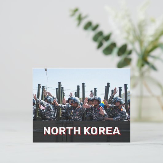 Militärparade in Nordkorea Postkarte (Stehend Vorderseite)