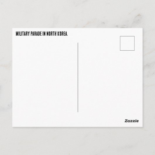 Militärparade in Nordkorea Postkarte (Rückseite)