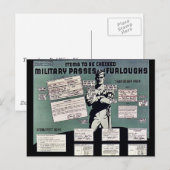 Militärpass und -flut postkarte (Vorne/Hinten)