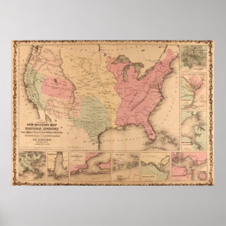 Militärplan 1862 des Zivilen Krieges in Amerika Poster