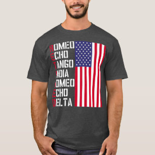 Militärpolizei-Pilot-Rentendesign Phonetik T-Shirt